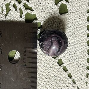 Antique Purple Bennington Marble – Swirled Glaze, Rare Larger Size – 7/8”